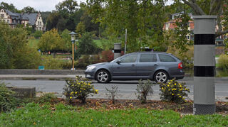 Stationäre Geschwindigkeitskontrolle an der L2310 in Wertheim.