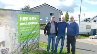 Jürgen Drescher, Hans Jürgen Söhner und Ludwig Michel (von links) sind die Initiatoren einer Bürgerinitiative für einen geeigneten Standort des Umspannwerks. Die Gründungsversammlung ist am Montag in Röttbach.