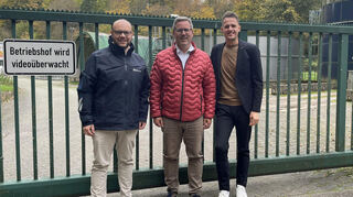 Die Bürgermeister (von links) Meikel Dörr (Walldürn), Ralph Matousek (Rosenberg) und Benjamin Czernin (Ahorn) freuen sich, dass die Zusammenarbeit für den Bau der Kläranlage harmonisch verläuft.