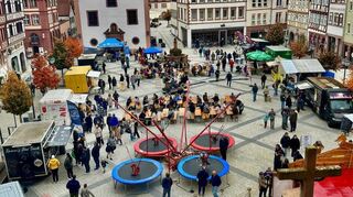 Das "Schmecktakel" auf dem Marktplatz.