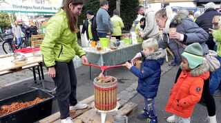 Beim "Dürmer Herbst" in Walldürn wurde den Besucherinnen und Besuchern allerhand geboten. Wer wollte, durfte etwa frischen Saft pressen.