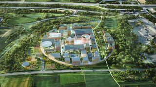 Blick von oben: So wie auf diesem Modell soll der KI-Innovationspark in Heilbronn eines Tages aussehen.