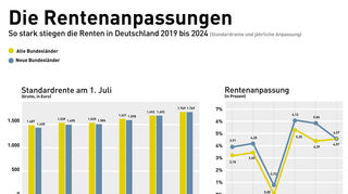 In den vergangenen Jahren stieg die Standardrente (Brutto) immer wieder an.