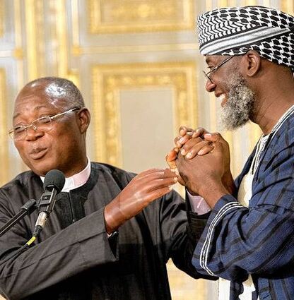 <p>Die Preisträger: James Wuye (l.) und Muhammad Ashafa.</p>