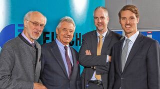 <p>Hubert und Paul Eirich (von links) scheiden zum Ende des Jahres aus der Geschäftsführung aus. Ab Januar übernehmen Ralf Rohmann und Stephan Eirich die Verantwortung für die Eirich-Unternehmensgruppe.</p>
