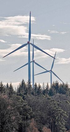 <p>Die geplanten Windkraftanlagen zwischen dem Umspannwerk und "Dreimärker" werden zu 80 Prozent im Wald liegen.</p>