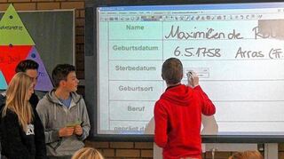 <p>Präsentationstechniken auf dem ActivBoard üben und beherrschen gehört zum Medienkonzept der Kaufmännischen Schule Tauberbischofsheim.</p>