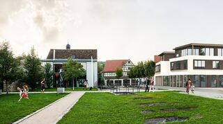 <p>Das Bild zeigt rechts den geplanten Neubau in der Weikersheimer Kanalstraße. Früher stand an dieser Stelle der Netto-Markt.</p>